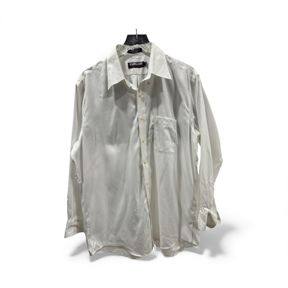 Kirkland Signature White Casual Button Down Shirt